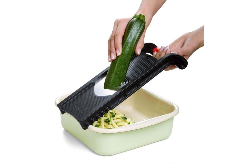 Triangle Kitchen mandolinjern 4 kniver i rustfritt stål + skyver