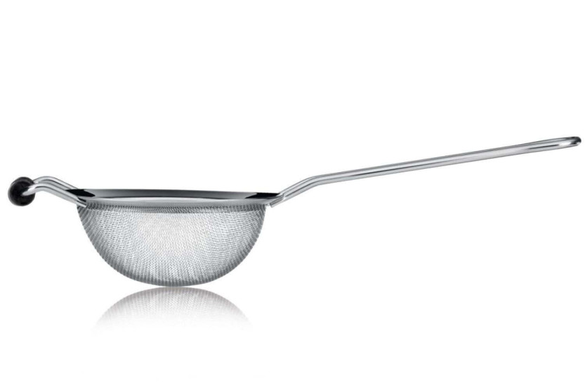 Colapasta triangolare professionale in acciaio inox con manico