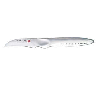 Global Sai S04R Faca Faca de bico de pássaro japonesa com lâmina martelada de 6,5 cm