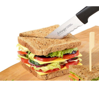 Cuchillo de cocina triangular de acero inoxidable y hoja ondulada 16cm 2