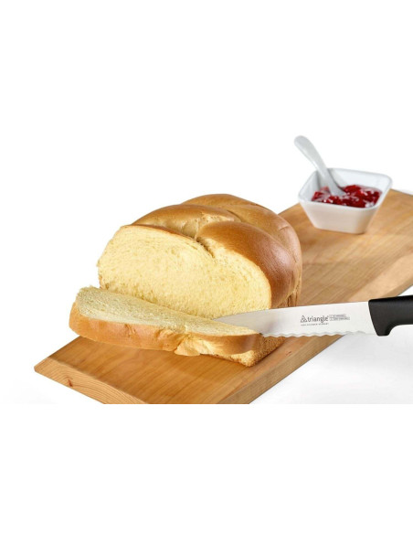 Faca de cozinha triangular de lâmina ondulada em aço inoxidável 16cm