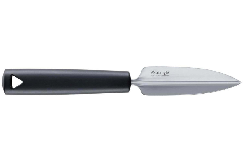 Trekantet savtakket kniv, 10 cm blad i rustfrit stål