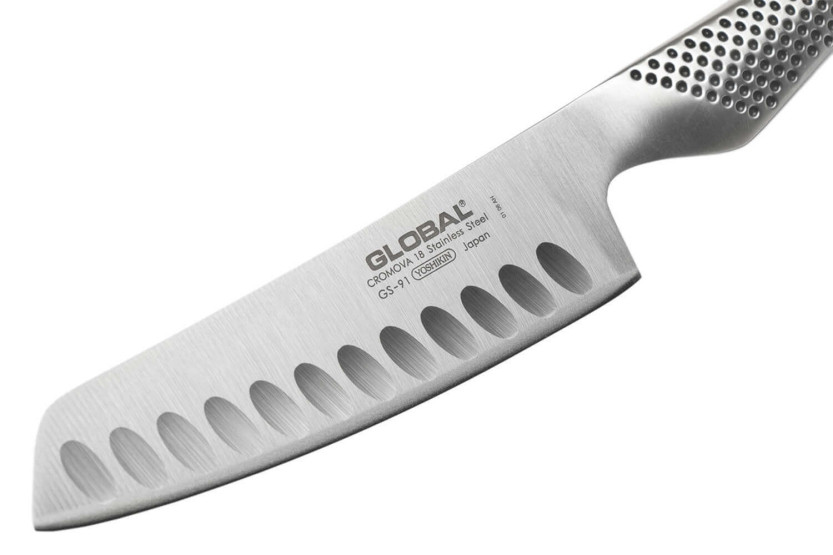 Global GS91 Tagliaverdure giapponese con lama a nido d'ape da 14 cm
