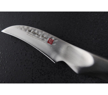 Global Sai S04R Faca Faca de bico de pássaro japonesa com lâmina martelada de 6,5 cm 2