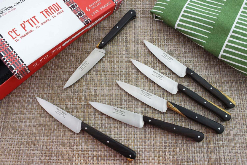 Boxed set 6 Le p'tit tradi Goyon-Chazeau schilmesjes 10cm grenadilla handvat