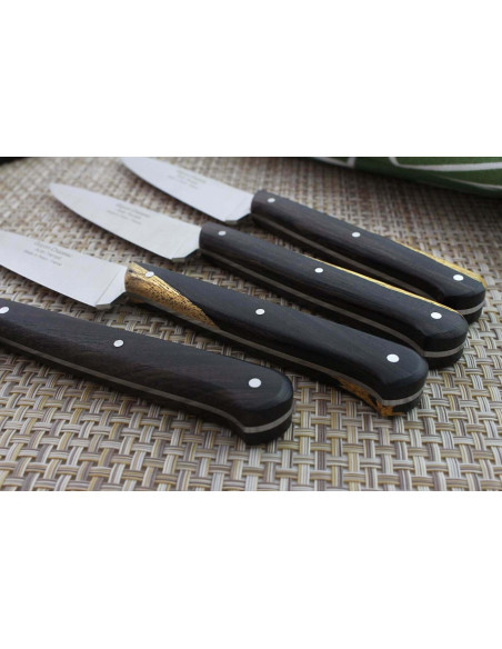 Boxed set 6 Le p'tit tradi Goyon-Chazeau paring knives 10cm grenadilla handle