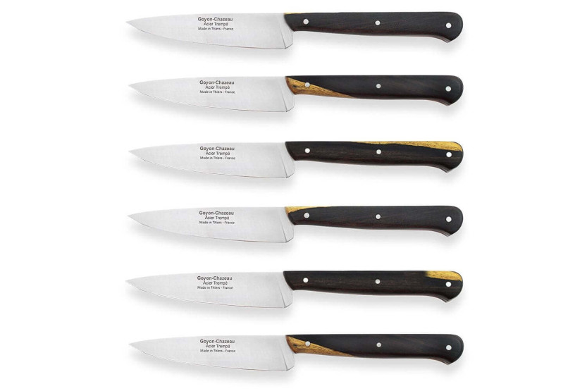 Spickmessern 6 Officemesser Le p'tit tradi Goyon-Chazeau 10cm Grenadill-Griff
