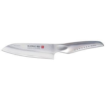 Global Sai M03 Japansk santoku-kniv, 13,5 cm hamret blad