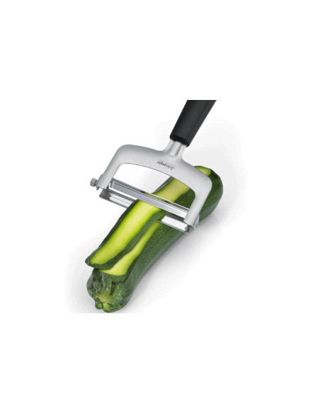 Triangle slicer set with 3 interchangeable blades and green grip handle with pouch