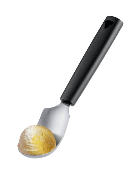Kolmio ruostumattomasta teräksestä valmistettu hedelmien kuorimislusikka