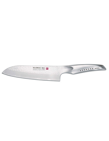 Faca japonesa faca santoku Global Sai 03faca santoku lâmina martelada de 19 cm