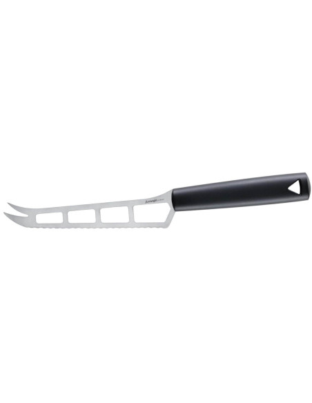 Triangle cheese knife 14cm openwork blade green grip handle