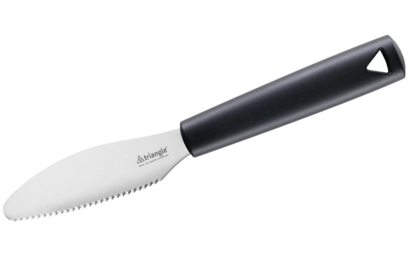 Triangel brunchkniv i rostfritt stål 22cm svartgrönt grepphandtag