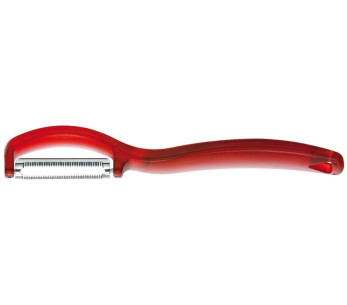 Descascador triangular vermelho com lâmina serrilhada em aço inoxidável