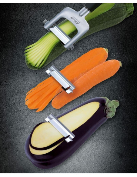 Driehoek julienne dunschiller set 3 verwisselbare messen groene grip handgreep