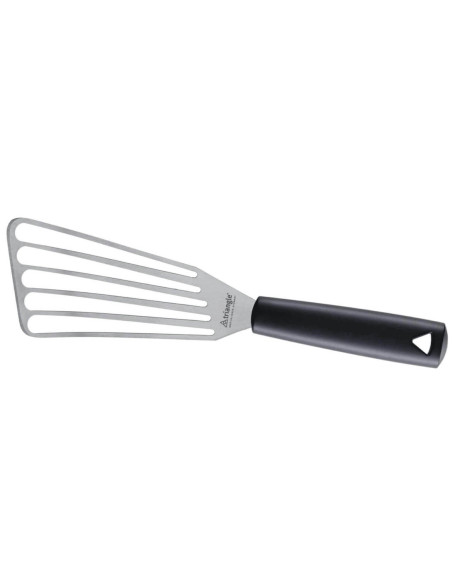Large, flexible, open-worked Triangle spatula with green grip handle