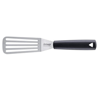 Spatola professionale Triangolo piegato traforato flessibile con impugnatura verde 28,5 cm