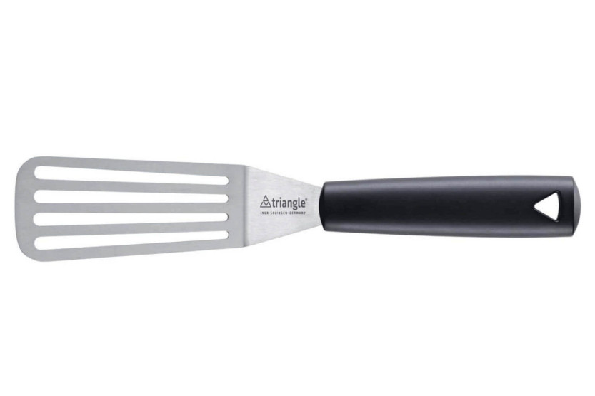 Professionell spatel Triangel böjd genombruten flexibel i grönt grepp 28,5cm