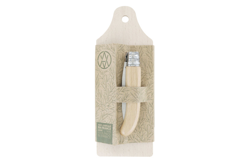 André Verdier PICNIC stainless steel folding knife with beech wood cutting board