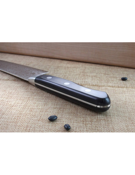 Japanisches santokumesser Tsunehisa VG10 Damascus 45 Schichten 16.5cm