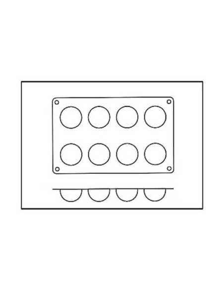 Professionelle Silikonform Silicon Flex 300x175mm 8 Halbkugeln 5cm