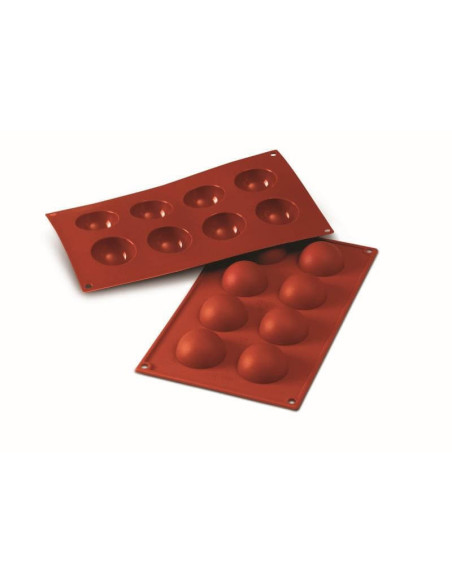 Molde profissional Silicon Flex 300x175mm 8 meias esferas 5cm