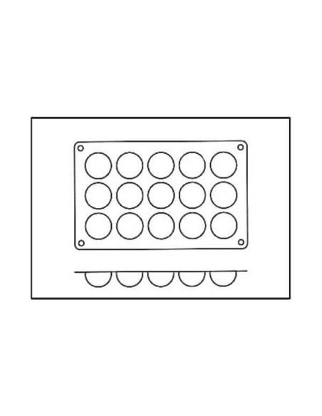 Molde profissional Silicon Flex 300x175mm 15 meias esferas 4cm
