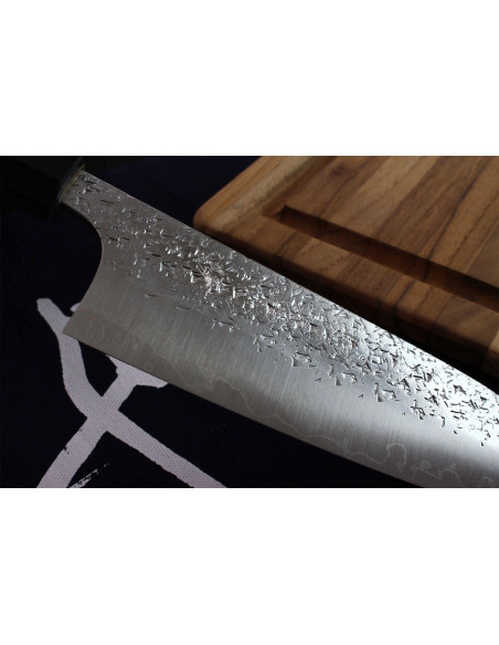 Gehamerd Japans santoku mes Yu Kurosaki Shizuku 16,5cm staal SG2