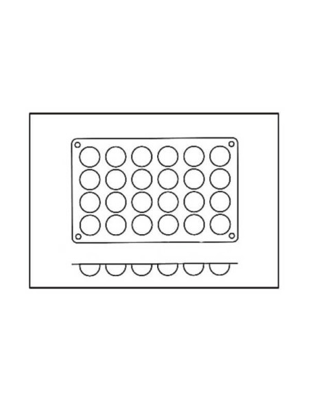 Silicona Flex molde profesional 300x175mm 24 medias esferas 3cm