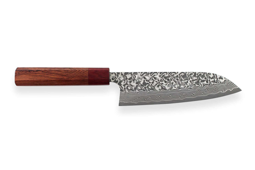 Yoshimi Kato 16,5 cm SG2 Damaskus håndlavet japansk santoku-kniv