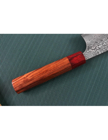 Japanisches handgefertigtes santokumesser Yoshimi Kato 16.5cm SG2 Damascus