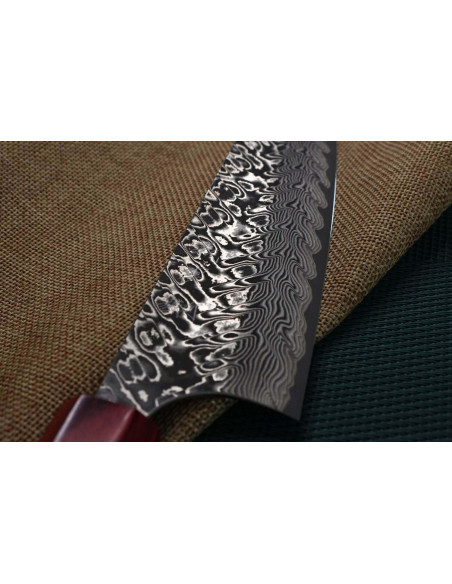 Yoshimi Kato 16,5 cm SG2 Damaskus håndlavet japansk santoku-kniv