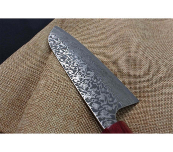 Yoshimi Kato 16,5 cm SG2 Damaskus håndlaget japansk santoku-kniv 2
