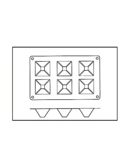 Silicon Flex professionell form 300x175mm 6 pyramider