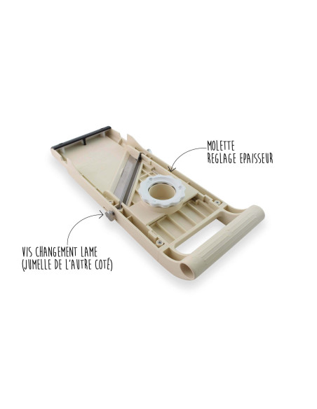 Benriner professionell japansk köksmandolin 3 blad + extra stor påskjutare