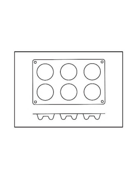 Silicon mold Flex professional Silicon mold 300x175mm 6 savarins 7.2cm