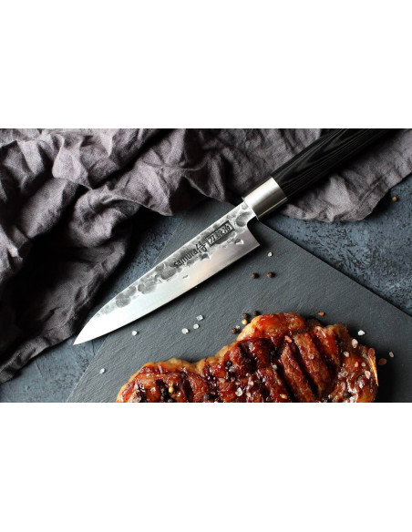 Set med 3 hamrade knivar från Samura Blacksmith: universal + santoku + nakiri
