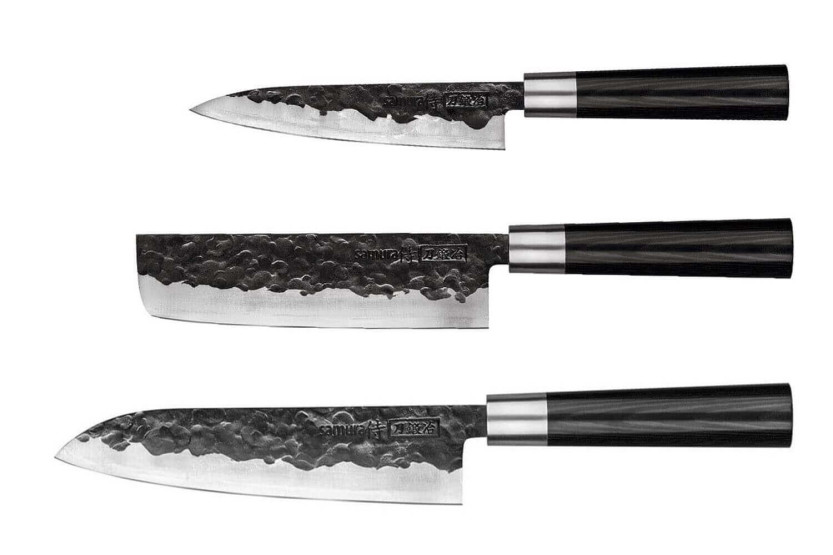 Messerset 3 Samura Blacksmith gehämmert: Universal + Santoku + Nakiri