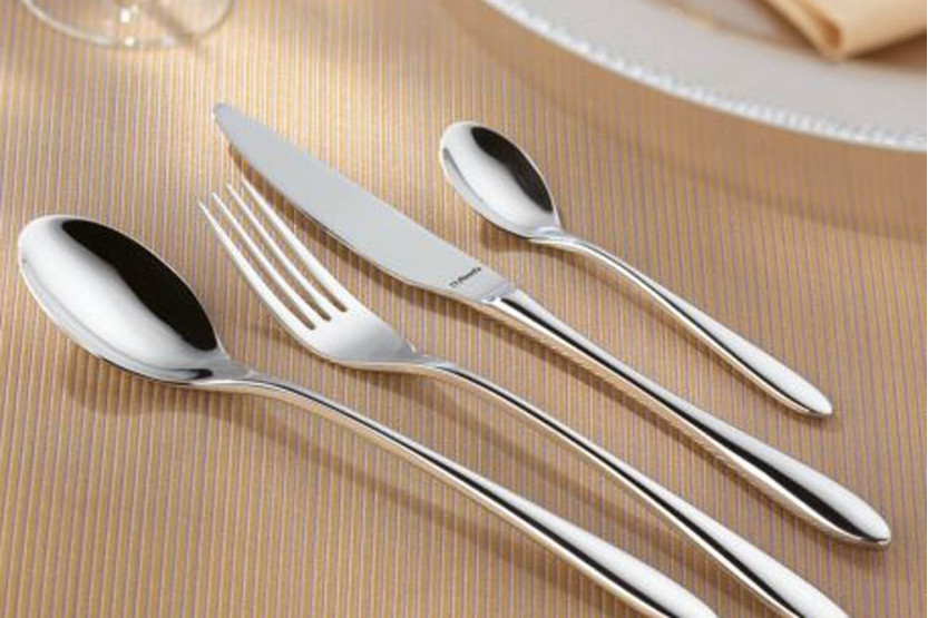 Cuba Amefa Conjunto de 24 pratos em aço inoxidável 18/10