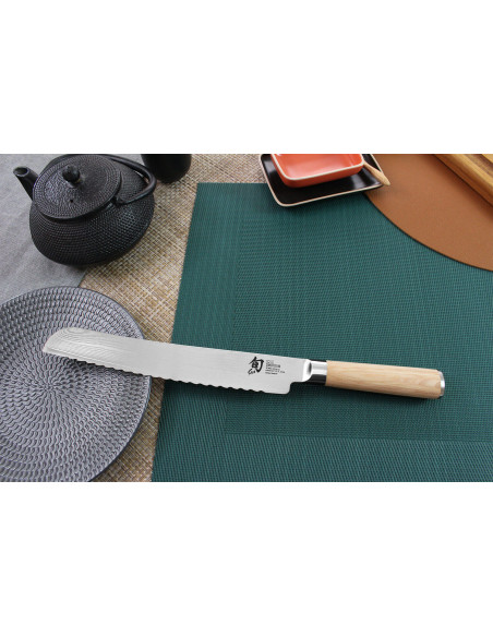 Kai Shun Klassisk hvit damask 33 lag 23 cm japansk brødkniv