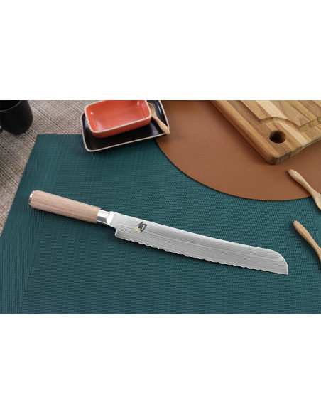 Japanisches Brotmesser Kai Shun Classic White Damast 33 Schichten 23cm
