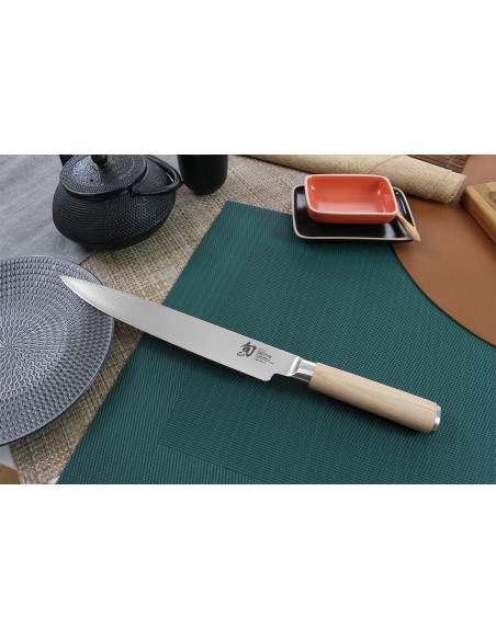 Kai Shun Clásico Damasco Blanco Cuchillo Japonés 33 capas 23cm