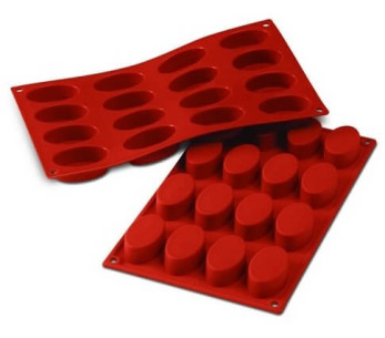 Molde de silicone profissional Silicon Flex 300x175mm 16 petits fours ovais