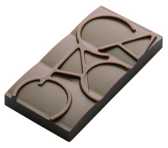 Molde para 12 mini tabletes de chocolate de cacau em policarbonato 76 x 35mm