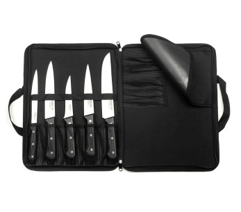 Mala extra-plana com 5 facas de talhante Sabatier Trompette Universal