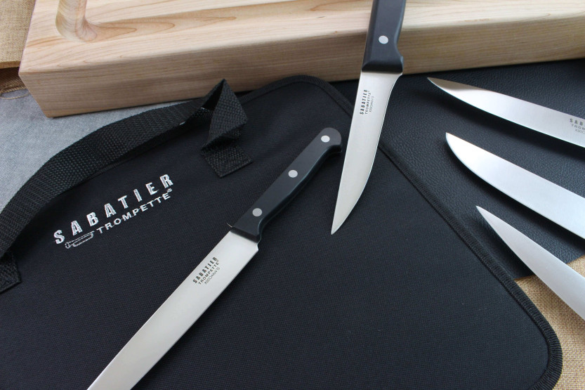 Extra-flat case 5 Sabatier Trompette Universal butcher knives