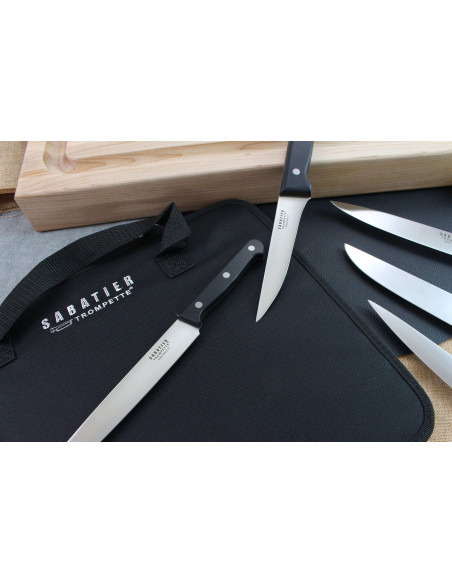 Extra-flat case 5 Sabatier Trompette Universal butcher knives