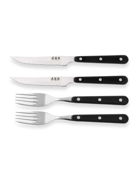 Wusaki bordsæt 2 steakknive 11 cm + 2 gafler