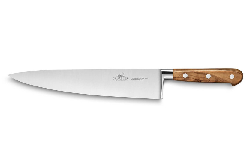 Kokkens kniv Sabatier Provençao 100 % smidd 25 cm håndtak i oliventre