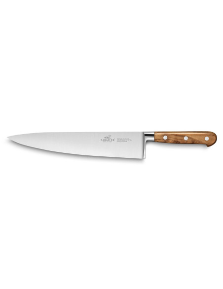 Faca de chef Sabatier Provençao 100% forjada com cabo de madeira de oliveira de 25 cm